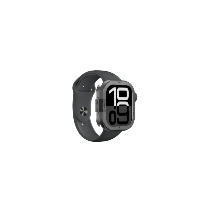 Watch 10 46mm Uyumlu Premium Armor Fit FullGuard Metal Kasa ve Ekran Koruyucu Siyah