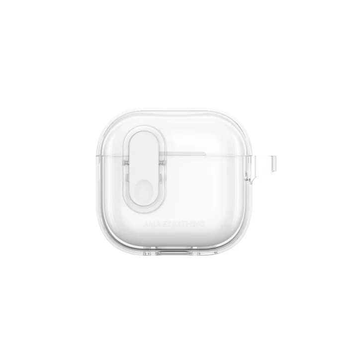 Airpods 4 Kılıf Amazingthing Magnetik Kilit Tasarımlı Minimal Serisi Kılıf Şeffaf