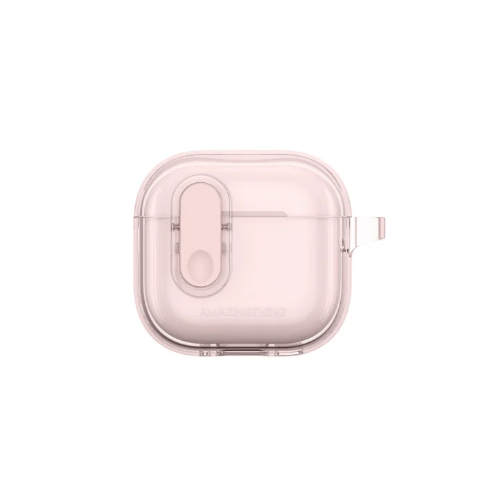 Airpods 4 Kılıf Amazingthing Magnetik Kilit Tasarımlı Minimal Serisi Kılıf Pembe