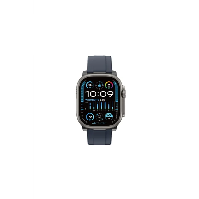 Watch 7 45mm Uyumlu Titan Chrono Silikon Kordon Strap Kayış Lacivert