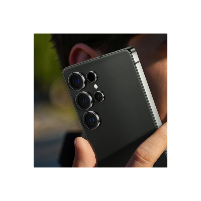 Samsung S25 Ultra Amazingthing Titan Safir Kamera Lens Koruyucu Uygulama Aparatlı Gümüş