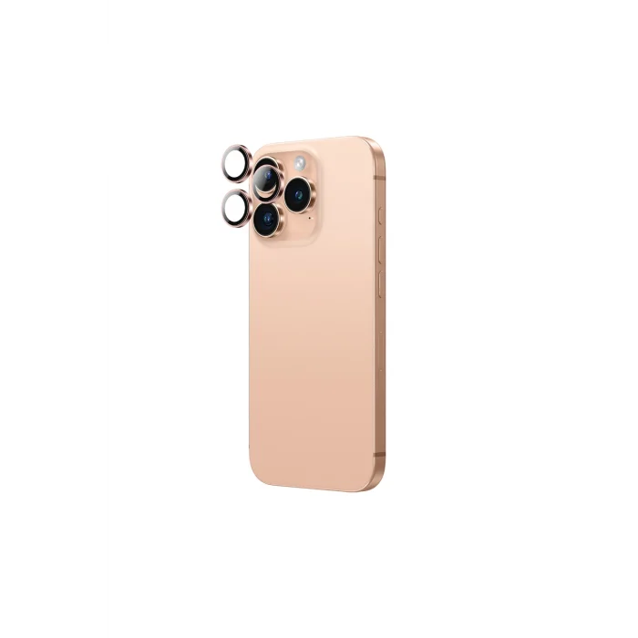iPhone 16 Pro Max Uyumlu Anti Reflective Kamera Lens Koruyucu Uygulama Aparat Rose Gold