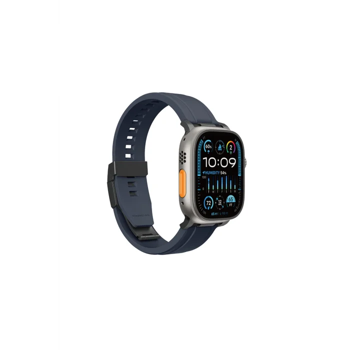 Watch 10 46mm Uyumlu Titan Chrono Silikon Kordon Strap Kayış Lacivert