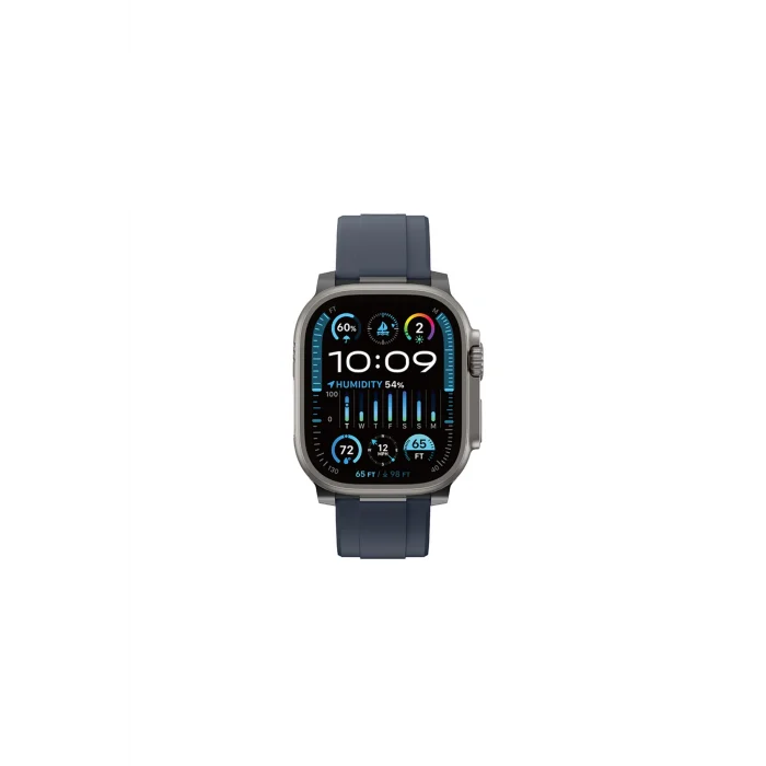 Watch 10 46mm Uyumlu Titan Chrono Silikon Kordon Strap Kayış Lacivert