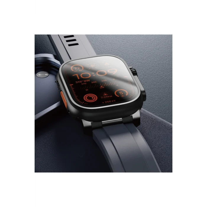 Watch 10 46mm Uyumlu Titan Chrono Silikon Kordon Strap Kayış Lacivert