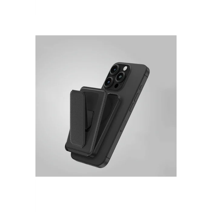 Glamour Link Fonksiyonel Çok Yönlü Grip Standlı Magnetik Kartlık Siyah