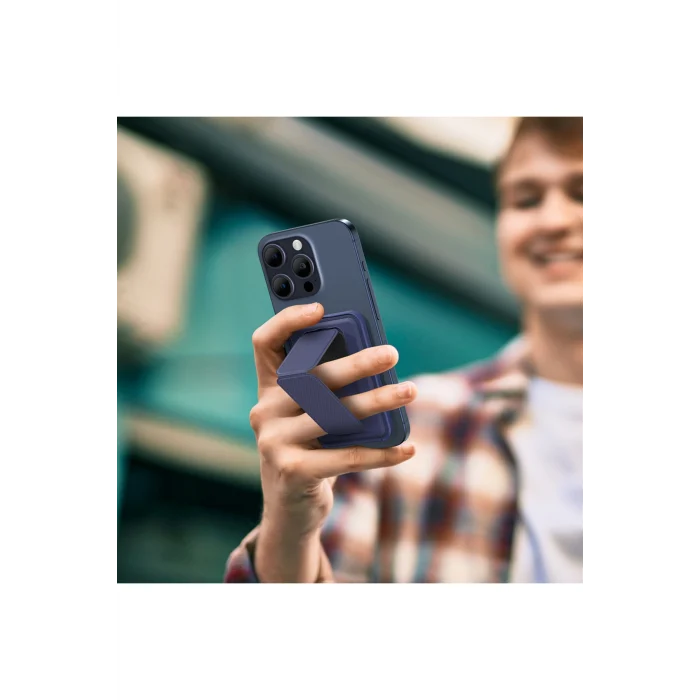 Glamour Link Fonksiyonel Çok Yönlü Grip Standlı Magnetik Kartlık Mavi