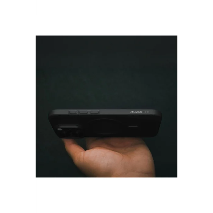 iPhone 16 Pro Kılıf Magsafe Şarj Özellikli Amazingthing Minimal Air Serisi Kapak Siyah