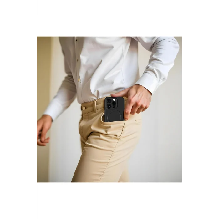 iPhone 16 Pro Kılıf Magsafe Şarj Özellikli Amazingthing Minimal Air Serisi Kapak Siyah