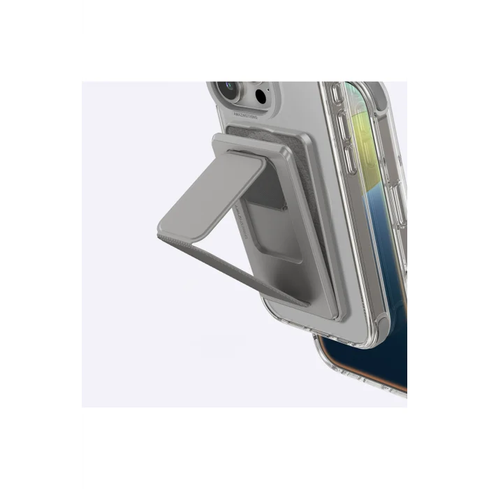 iPhone 16 Pro Kılıf Magsafe Özellikli Standlı Kartlıklı Set Amazingthing Omni Adventure Serisi Gri