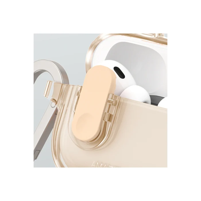 Airpods Pro 2 Kılıf Amazingthing Magnetik Kilit Tasarımlı Minimal Serisi Kılıf Desert Titanyum