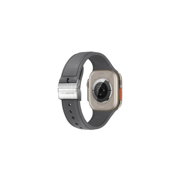Watch 40mm Amazingthing Titan Swift Deri Dokulu Silikon Kordon Gri