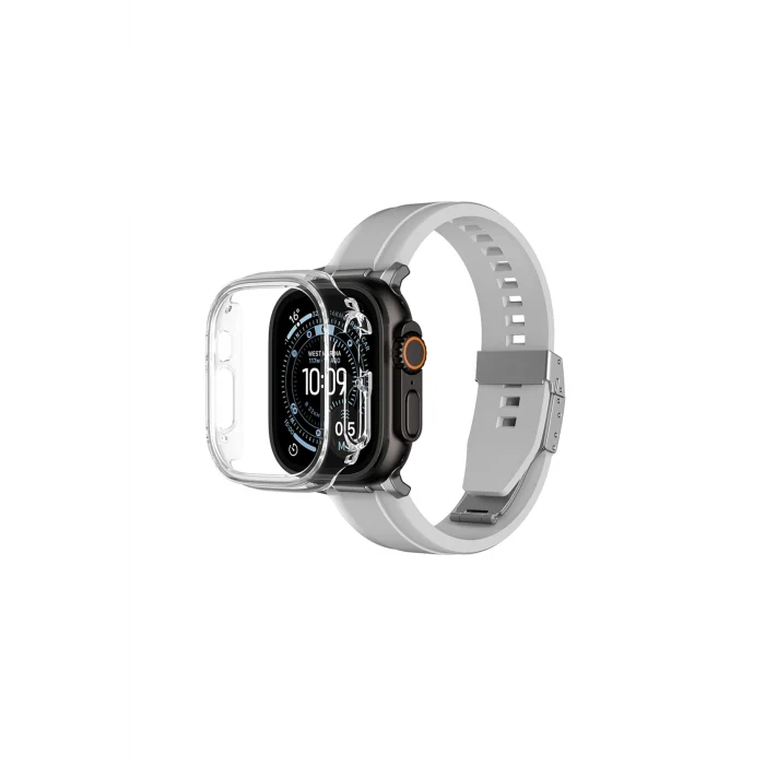 Watch Ultra 49mm Uyumlu Radix Minimal FullGuard Sert PC Kasa ve Ekran Koruyucu Şeffaf