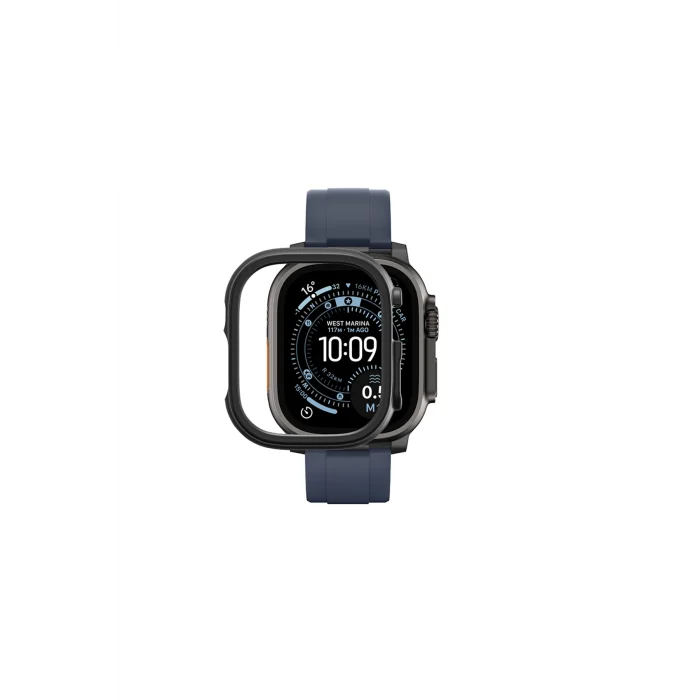 Watch Ultra 49mm Uyumlu Radix Minimal FullGuard Sert PC Kasa ve Ekran Koruyucu Siyah