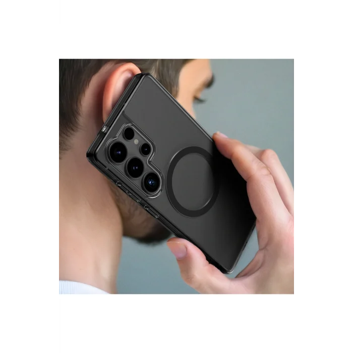 Samsung S25 Uyumlu Ultra Kılıf Magsafe Uyumlu Amazingthing Minimal Serisi Kapak Titanyum-Siyah