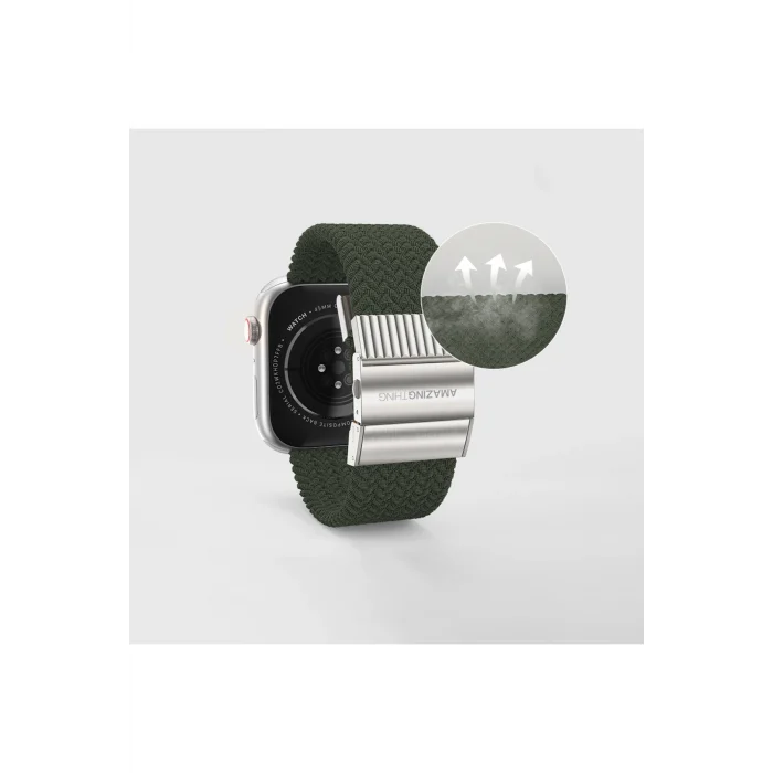 Watch 10 42mm Amazingthing Titan Weave 2.Seri Sport Örgü Kordon Koyu Yeşil
