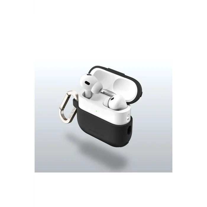 Airpods Pro 2 Uyumlu Amazingthing Airbag Köşe Tasarımlı Omni Serisi Silikon Kapak Siyah