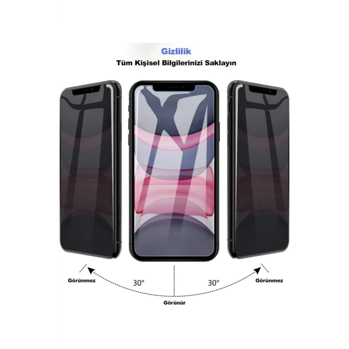 Iphone 11 /ios Uyumlu Xr Uyumlu Hayalet Gizli Ekranı Tam Kapatan Kırılmaz Cam Görünmez