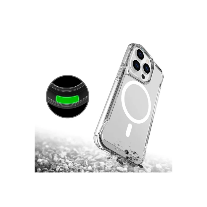 iPhone 14 Pro Max Uyumlu One Depot Magsafe Şarj Özellikli T - Max Magsafe Kapak - Renksiz