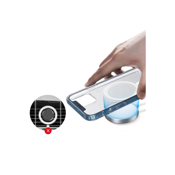 Apple Iphone 13 Pro Max Kılıf Magsafe Şarj Özellikli Şeffaf Sert Pc Kapak