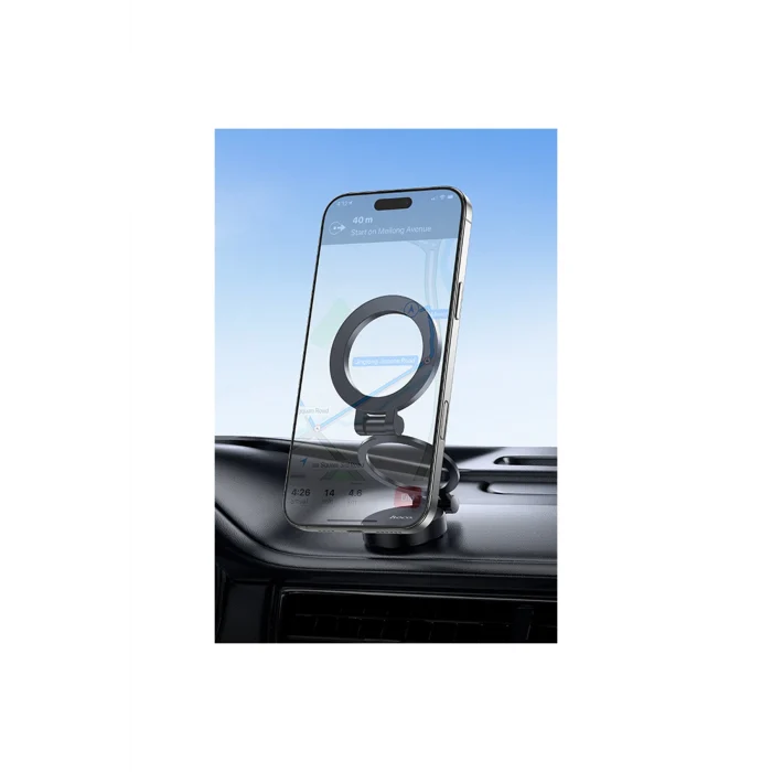 Yapışkanlı Katlanabilir Manyetik Magsafe Araç Tutucu - Siyah
