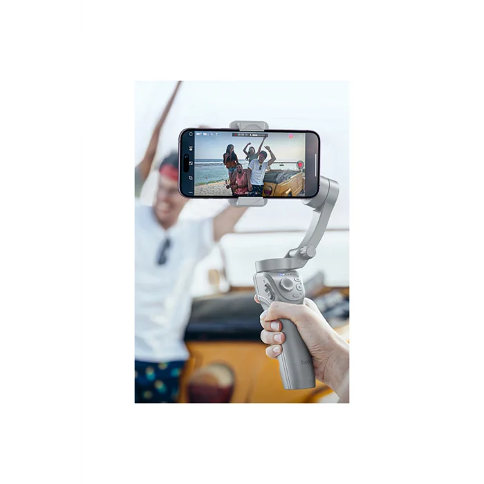 360 Derece Otomatik Yüz Takipli Tripodlu Akıllı Selfie Gimbal - Gri