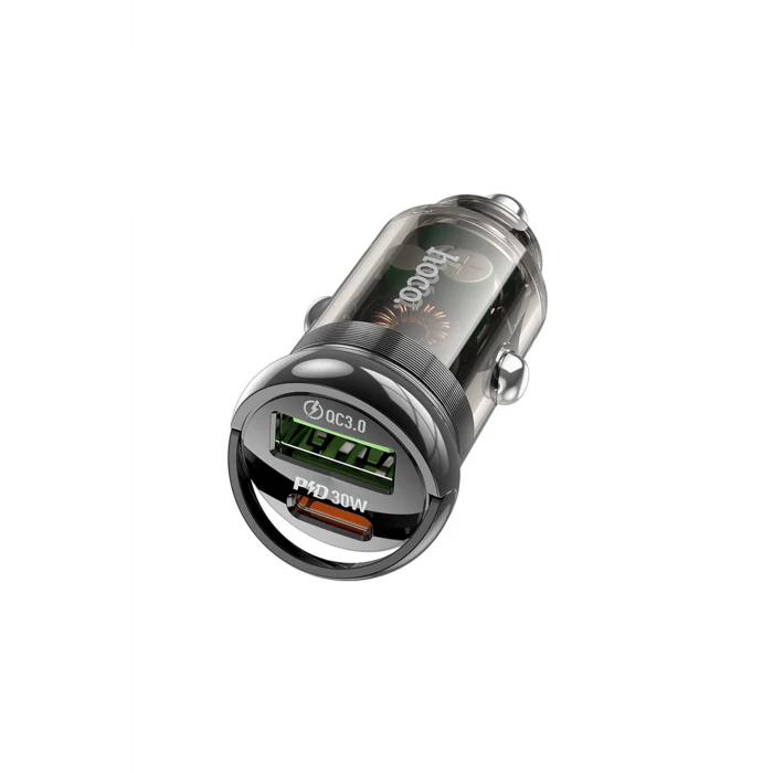 PD 30W Type-C ve USB Çıkışlı Araç Şarjı - Siyah