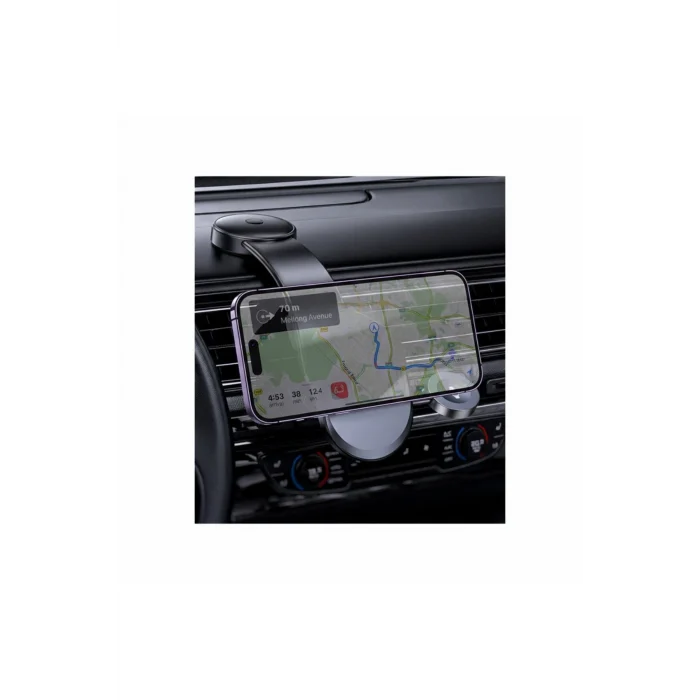 Yapışkanlı 15W Kablosuz Şarj ve 2.5W Kablosuz Saat Şarj Destekli Magsafe Araç Tutucu (LİSANSLI)