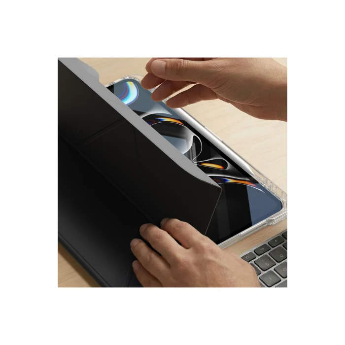 iPad Pro 13 2025 M5 Uyumlu Minimal Serisi Katlanabilir Standlı Kılıf Siyah