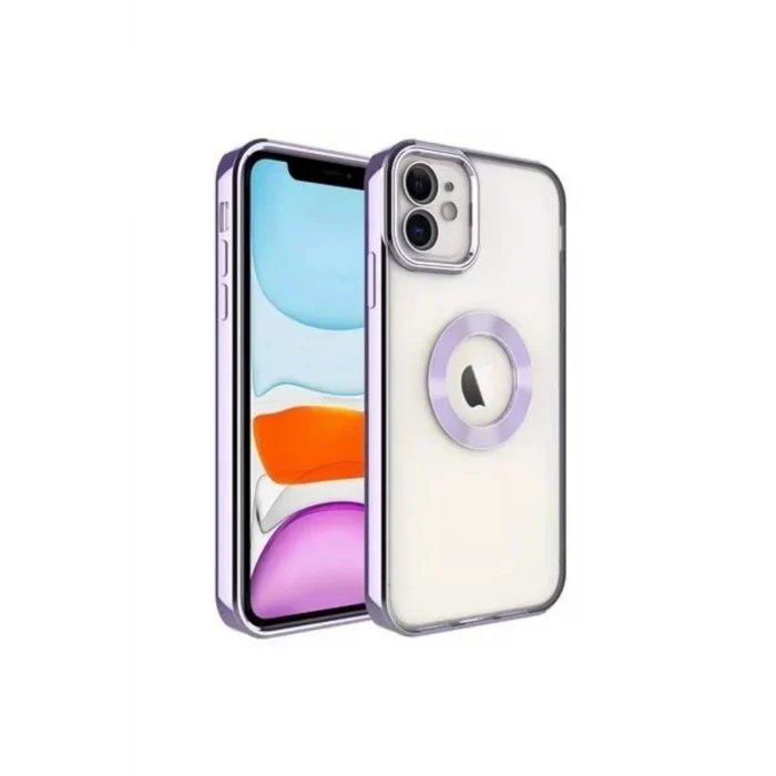 Apple Iphone 11 Uyumlu Kılıf Magsafe Köşeleri Renkli Şeffaf Kamera Korumalı Silikon Kapak