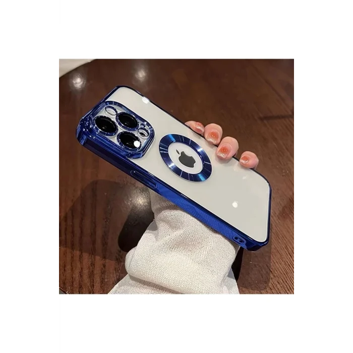 Apple Iphone 11 Uyumlu Kılıf Magsafe Köşeleri Renkli Şeffaf Kamera Korumalı Silikon Kapak