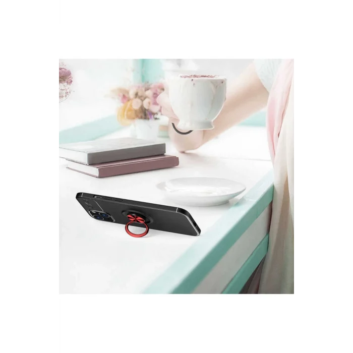 iPhone 13 -14 Uyumlu Yüzüklü mıknatıslı Kılıf Silikon Kapak