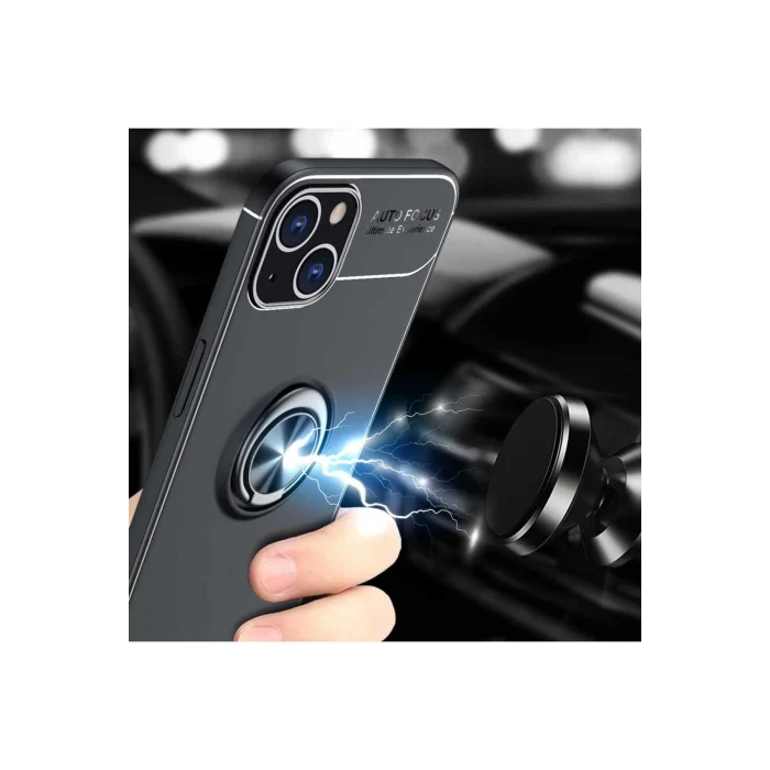 iPhone 13 -14 Uyumlu Yüzüklü mıknatıslı Kılıf Silikon Kapak