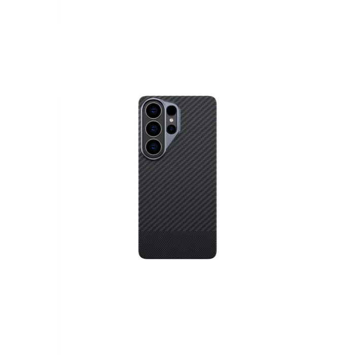 Galaxy S26 Ultra Kılıf M-safe Özellikli 1500D Aramid Fiber Titan Max Kapak Siyah-Gri