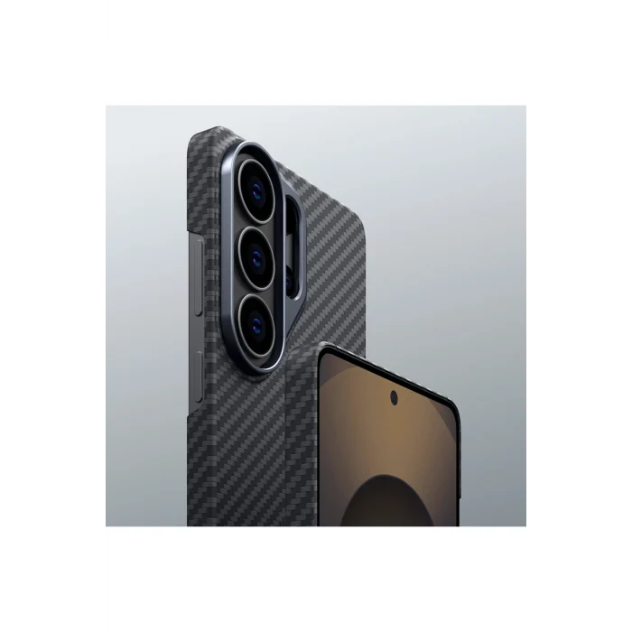 Galaxy S26 Ultra Kılıf M-safe Şarj Özellikli 1500D Aramid Fiber Titan Max Kapak Siyah