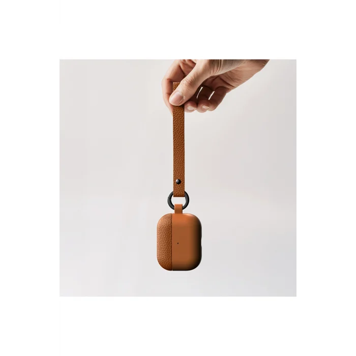 AirPods Pro 3 Uyumlu Glamour Classique Serisi Deri Tasarımlı Kapak Kahverengi