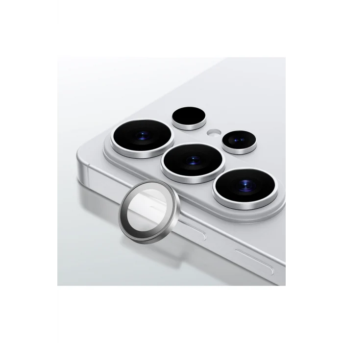 Galaxy S26 Ultra Uyumlu Titan AR Safir Kamera Lens Koruyucu Uygulama Aparatlı Gümüş