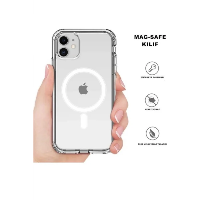 Trendy Iphone 11 Kılıf Magsafe Destekli Şeffaf Magsafe