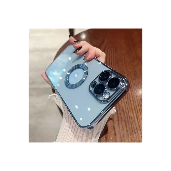 Apple Iphone 11 Uyumlu Kılıf Magsafe Köşeleri Renkli Şeffaf Kamera Korumalı Silikon Kapak