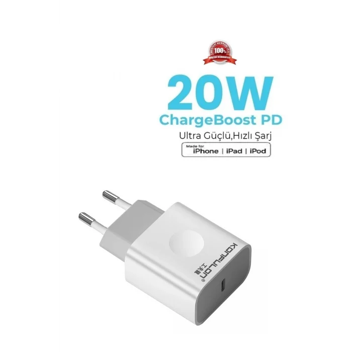 Apple Iphone 11/12/13/14 Serileri Uyumlu (20W) Iphone Şarj Adaptörü Usb C Yeni Nesil Hızlı Şarj