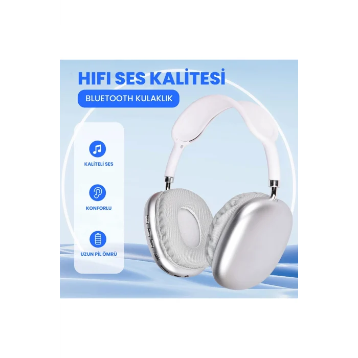 Bluetooth Kulaklık Hi-Fi Ses Kalitesi Ayarlanabilir ve Katlanabilir Kulak Üstü