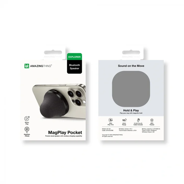 Amazingthing MagPlay Pocket Wireless Şarj Destekli Mini Bluetooth Speaker Hoparlör v5.4