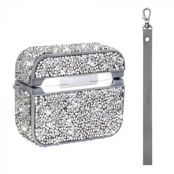 Airpods 3. Nesil Airbag 45 Bilek Askı Aparatlı Simli Şeffaf Kılıf