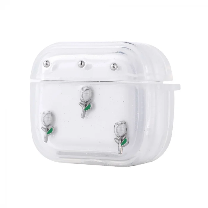 Airpods 4 Airbag 44 Airbag Tasarımlı Simli Şeffaf Kutup Kılıf