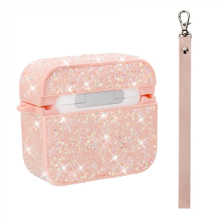 Kulaklık kılıfı Pro 2 Airbag 45 Bilek Askı Aparatlı Simli Şeffaf Kılıf