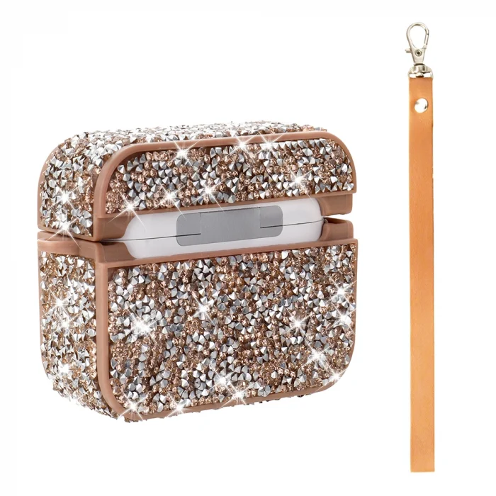 Kulaklık kılıfı Pro 2 Airbag 45 Bilek Askı Aparatlı Simli Şeffaf Kılıf