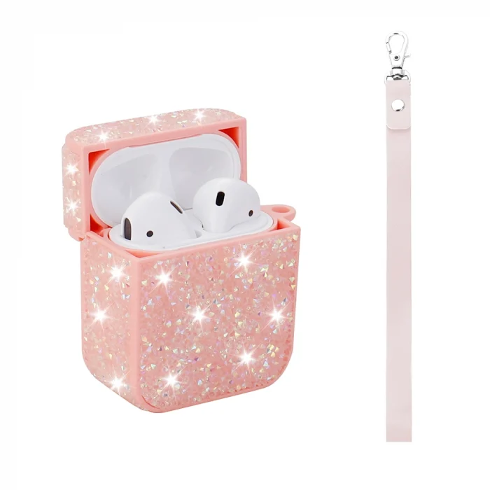 Airpods Airbag 45 Bilek Askı Aparatlı Simli Şeffaf Kılıf