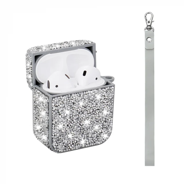 Airpods Airbag 45 Bilek Askı Aparatlı Simli Şeffaf Kılıf