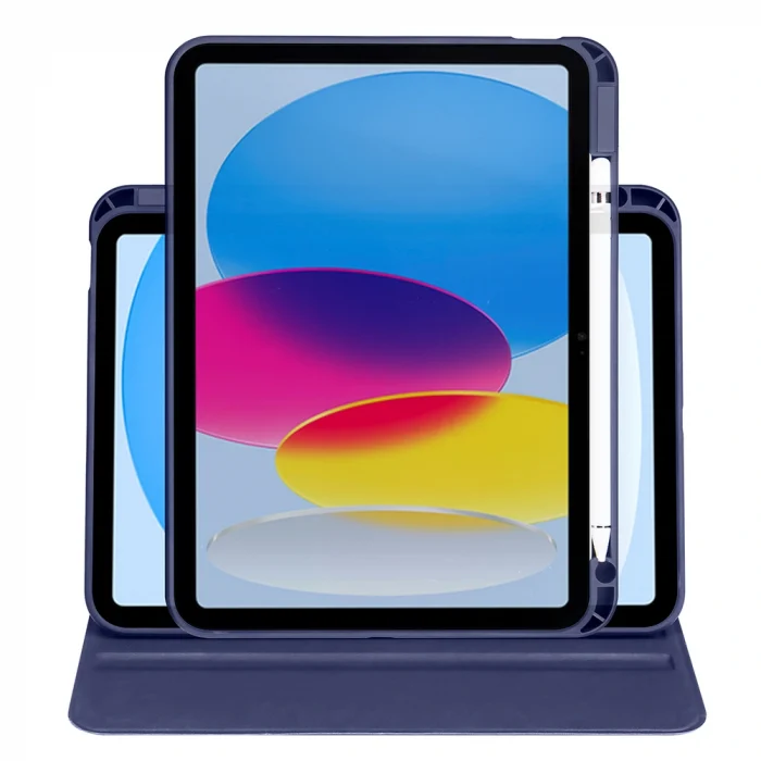 iPad 10.9 2022 (10.Nesil) Kılıf Termik Kalem Bölmeli Dönebilen Standlı Kılıf