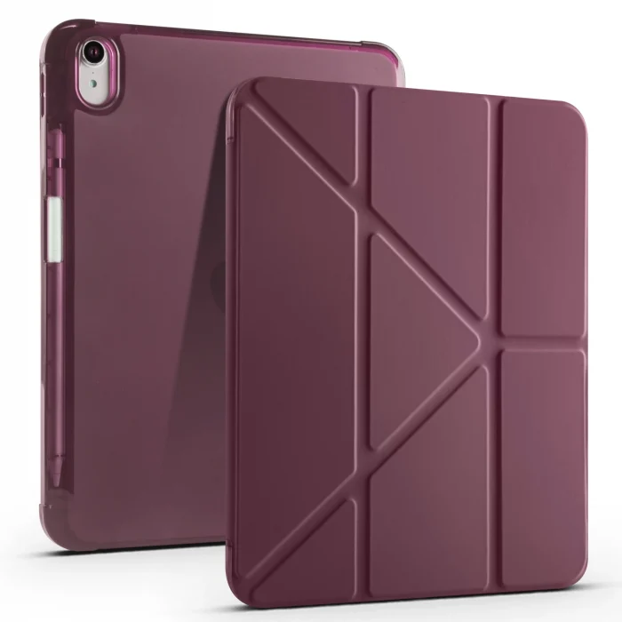 iPad 10.9 2022 (10.Nesil) Kılıf  Tri Folding Kalem Bölmeli Standlı Kılıf